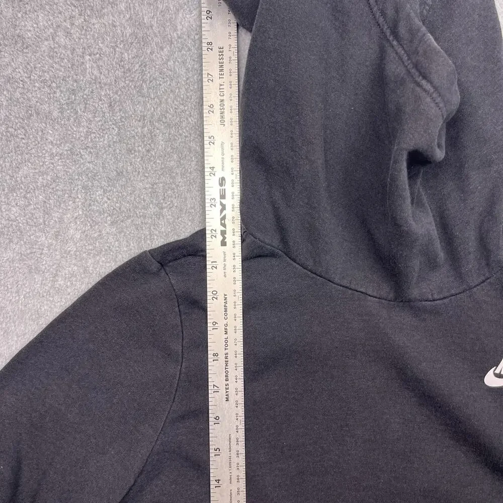 nike sportswear club funnel neck hoodie black fleece medium